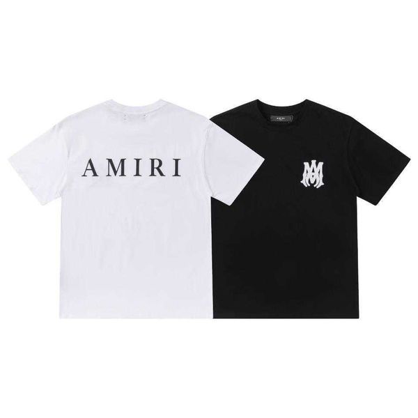 

t-shirt for men amii fashion short sleeve cotton designer shirtshigh 2022 summer brand label back large letter men's women's casua, White;black