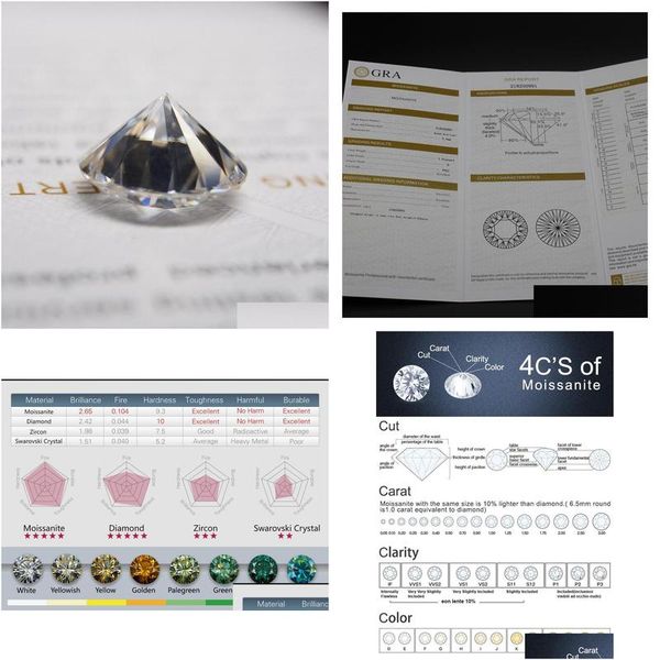 

loose gemstones 3.0mm12mm loose moissanite stone near white d color round cut excellent grade vvs1 with gra certificate drop dhgarden dhiua, Black