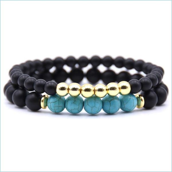 

beaded wood bead bracelet tibetan buddhism meditation spicy prayer mens elastic natural stone copper set drop delivery jewelry bracel dhpyn, Black