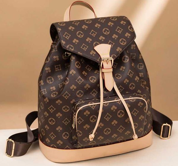 

other bags wholesale classic leather backpack fashion simple retro school bag computer storage bag designer ladies men travel storage rucksa, Black;red