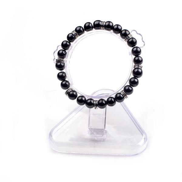 

beaded ladies men 8mm natural stone bracelet yoga beads jewelry gift drop delivery bracelets dhw7c, Black