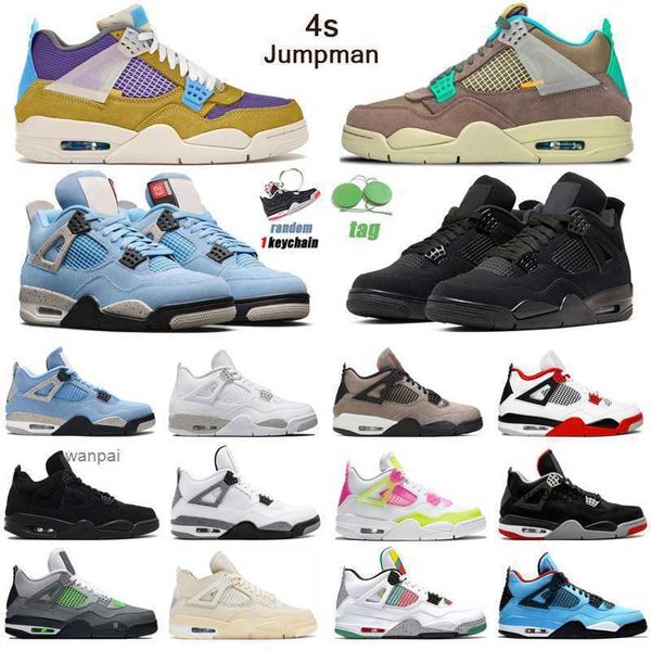 

2023 men women 4s jumpman basketball shoes 4 taupe haze university blue white oreo desert moss fire red mens trainers sport sneakers jordon, Black