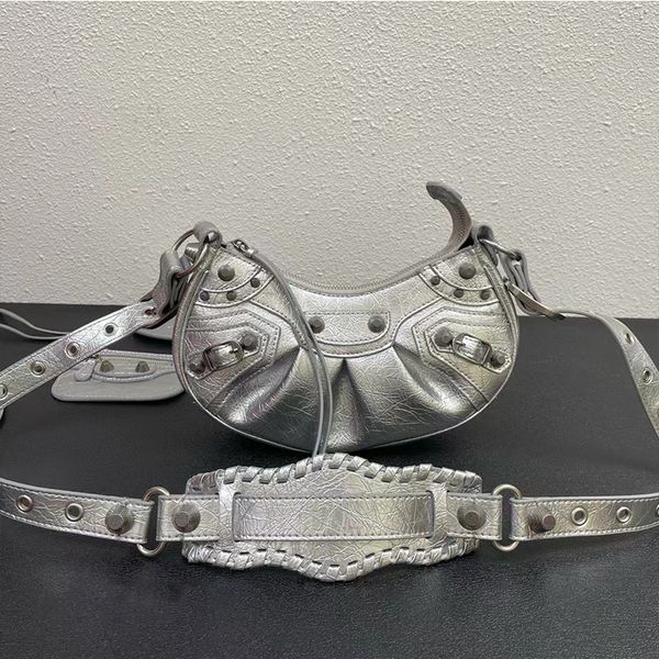 

7a handbag motorcycle designer bag leather cross body women aged silver hardware zipped pouch crossbody designers bags womens handbag mini