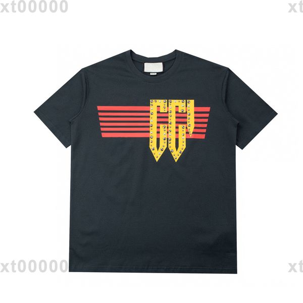 

23ss designer letter printed t shirts tee sweatshirt fashion high street short sleeves summer casual t-shirt breathable men women crew neck, Black;brown