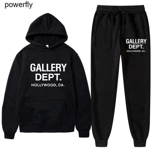 

men's tracksuits designer galery dept center destruction basic hoodie set men's women's plush sweater fashion suit, Gray