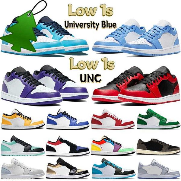 

university blue unc low 1 1s men basketball shoes hyper royal laser orange grey toe paris triple white mens women sneakers r paris oo1s, Black