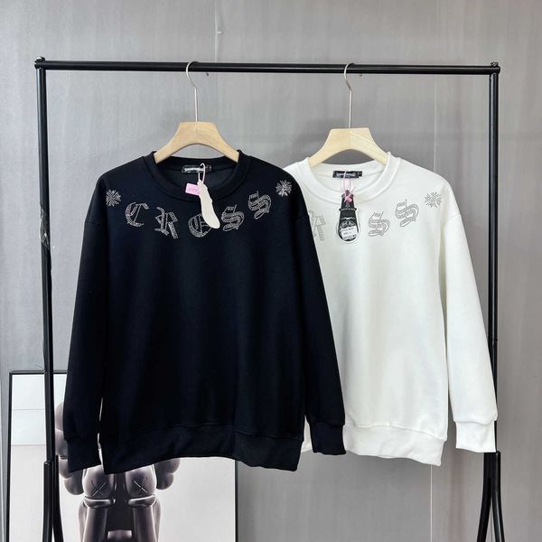 

designer chromes heartss hoodie sweatshirts winter sweaters sanskrit men's women's loose long sleeve t-shirt sweater long sleeves, Black