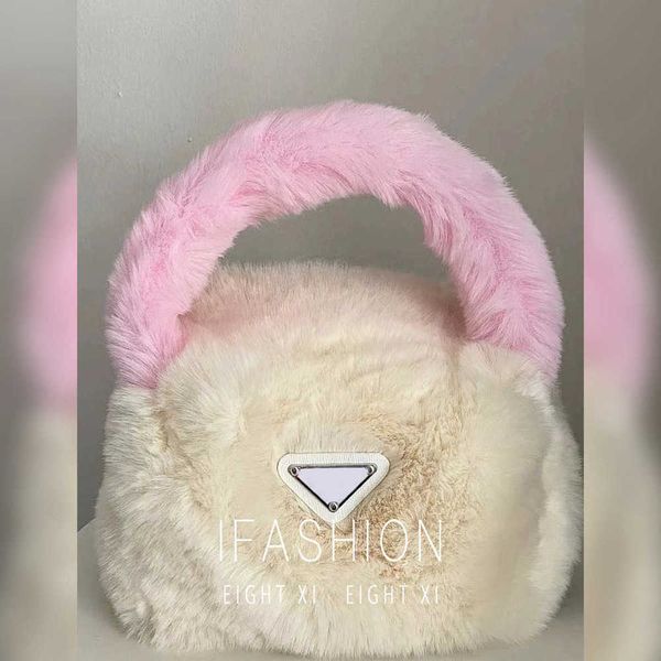 

evening bags totes cute gentle color storage blocked plush bag pink small and fresh girl's chain messenger bucket fashion wallets 1115