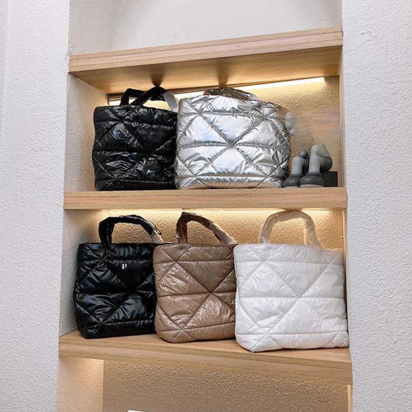 

evening bags luxurys handbag prabag diamond grid cotton shopper bags totes winter tote bag 5 models p logo designers bag large capacity luxu