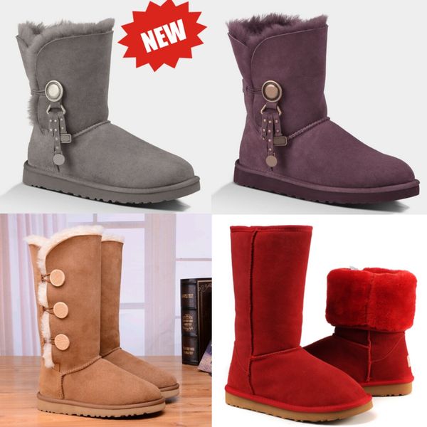 

australia australian classic warm boots 2022 women mini half snow boot usa gs winter full fur fluffy furry satin ankle bootss booties size 3, Black