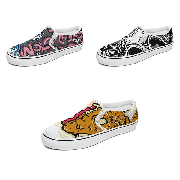 

men women diy custom designer strapless canvas shoes low sneakers triple black customization uv printing sports sneakers xuebi 100-250182