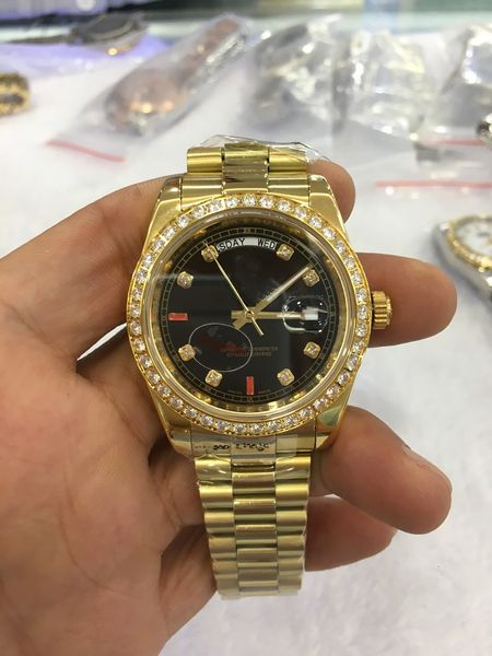 

Luxury and fashion Mens Sports Watches Automatic Mechanical Fashion Business 41 mm Stainless Steel Gold movement Waterproof 30M Wristwatch, Style 3 original box+watch