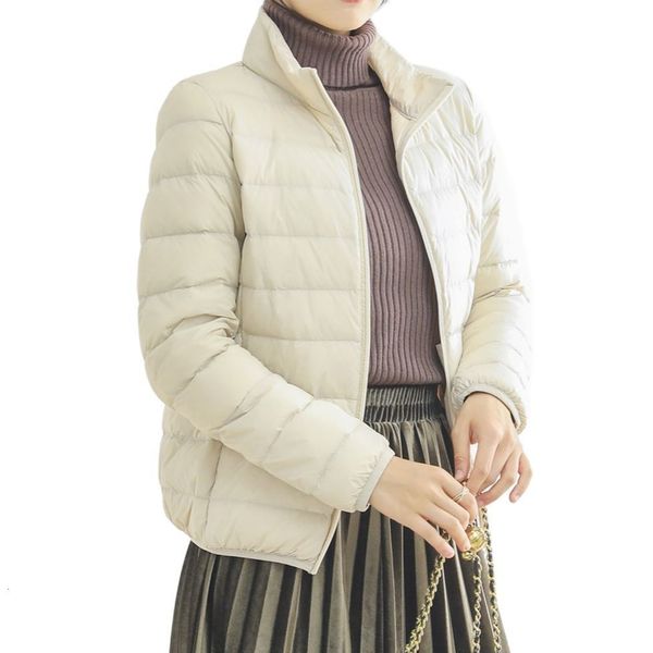 

women's down parkas lightweight down jacket women's coat standup collar autumn and winter casual white duck down jacket women 2211, Black