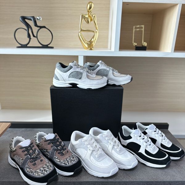 

designer sneakers vintage suede casual shoes calfskin shoes reflective sneakers all-match stylist sneaker patchwork leisure shoe platform la, Black