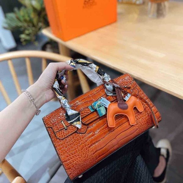 

herme bag new crocodile leather women' bag platinum handbag