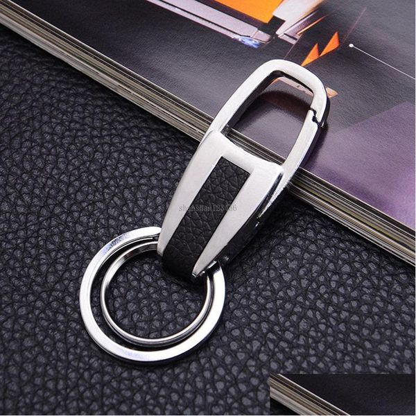

key rings men leather keychain car business elegance key holder for women fashion jewelry drop delivery dh40i, Slivery;golden