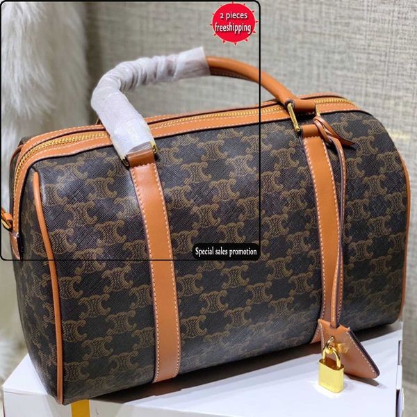 

factory direct sales 50% off designer bags 2022ins new vintage boston bag arc de triomphe printed pillow leather antique