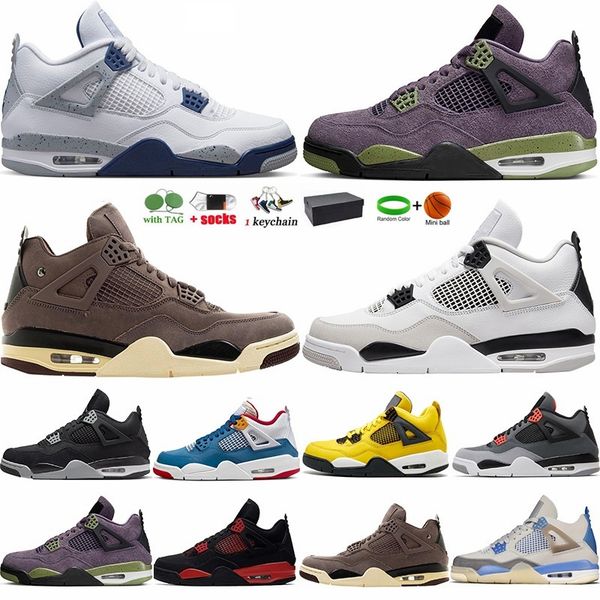 

2023 high violet ore 4 jumpman basketball shoes 4s university blue taupe haze guava ice infrared lightning military black cat men woman spor