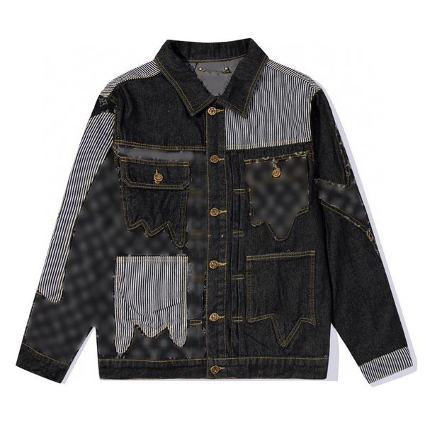 

2022 men designer coats jacket denim jacquard color all letters embroidery joint paris long sleeve women black s-2xl, Black;brown