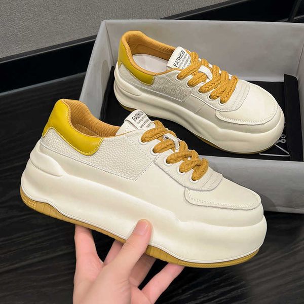 

casual shoes heightened small white for women 2022 new autumn thick soled sponge cake women's casual fashion board shoes versatile sing, Black