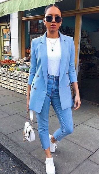 

women's suits blazers 5xl women's midi blazer coat long sleeve solid turndown white female coats autumn office fashion ladies blaz, White;black