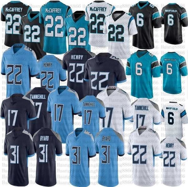 

men women youth derrick henry baker mayfield football jersey 22 christian mccaffrey 31 kevin byard 17 ryan tannehill''nfl'&#0, Black;red
