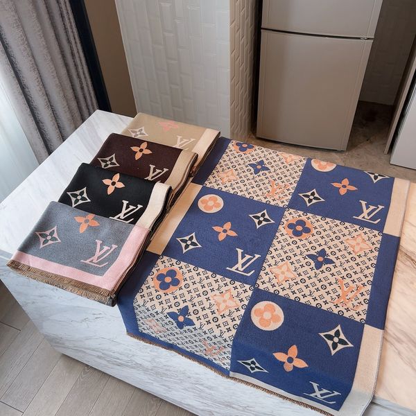 

winter louis vuitton lv gucci scarf 100% wool scarfs classic letter wrap ladies and boys cashmere shawl lame shawls original with box&#;13, Blue;gray