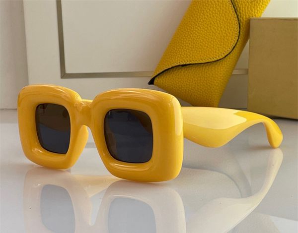 

fashion trendy designer 40098 sunglasses for women vibrant colors acetate inflatable square glasses summer wacky hip-hop style anti-ultravio, White;black