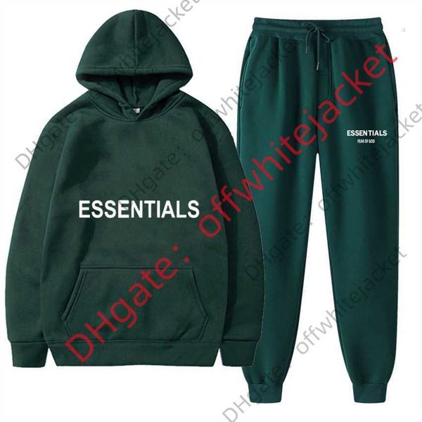 

men tracksuits fear double thread essentials new set chest couple hoodie, Gray