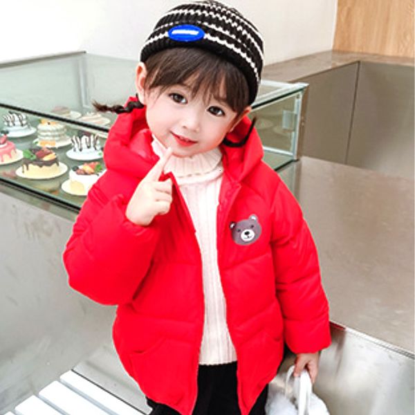 

down coat winter jacket fashion bear cartoon printing hooded warm coat boys girls 07 year old beibei children's clothing 221125, Blue;gray