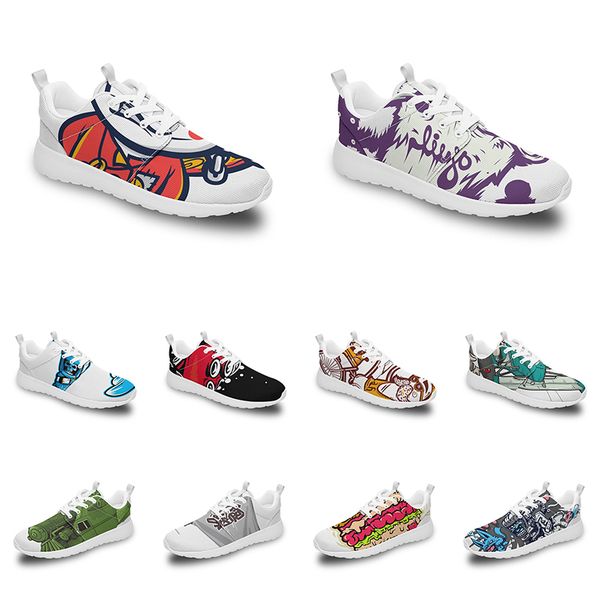 

men women custom sports shoes anime cartoon animal design diy word black white blue red colorful outdoor mens trainer 160