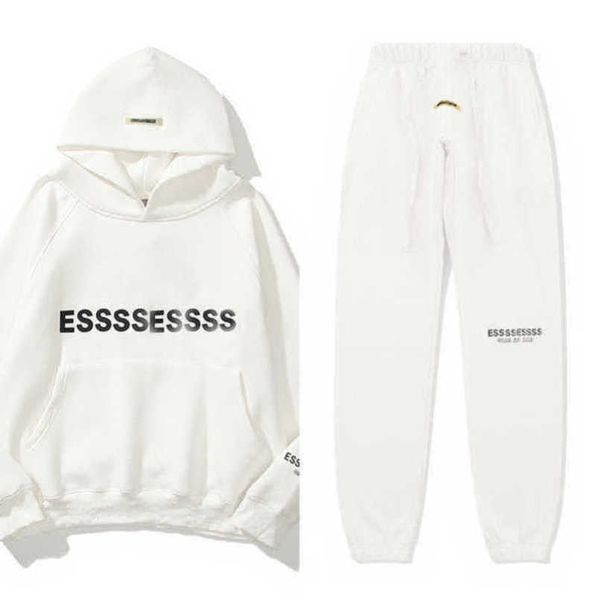 

classic luxury men's tracksuits sweatshirts letter essss hoodies men women sportswear pants suit hooded sweater casual pullover couple, Black