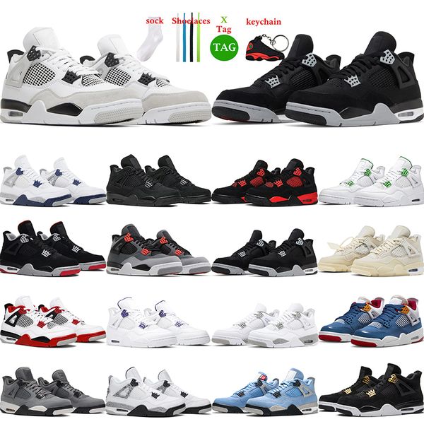 

2023 military black 4 men basketball shoes black cat canvas jumpman 4s fire red white oreo j4 womens mens trainers sports sneakers tennis