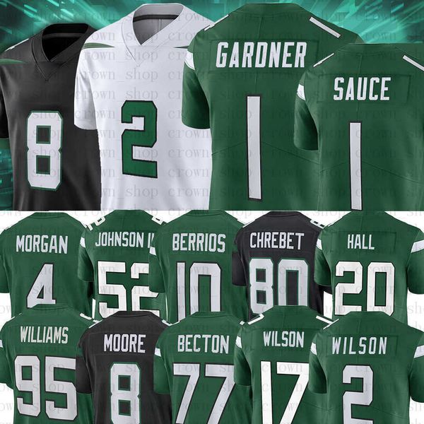 

new yorks 1 sauce gardner jetses''nfl''jerseys zach wilson garrett wilson elijah moore quinnen williams corey davis mike, Black;red