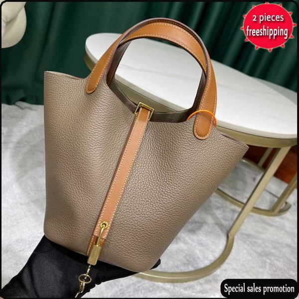 

designer bags 2022 new style h family semi manual wax line vegetable basket children's head layer cow leather bucket hand evening clutc