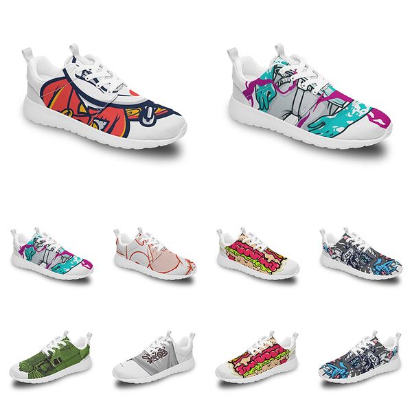 

men women custom sports shoes anime cartoon animal design diy word black white blue red colorful outdoor mens trainer 214