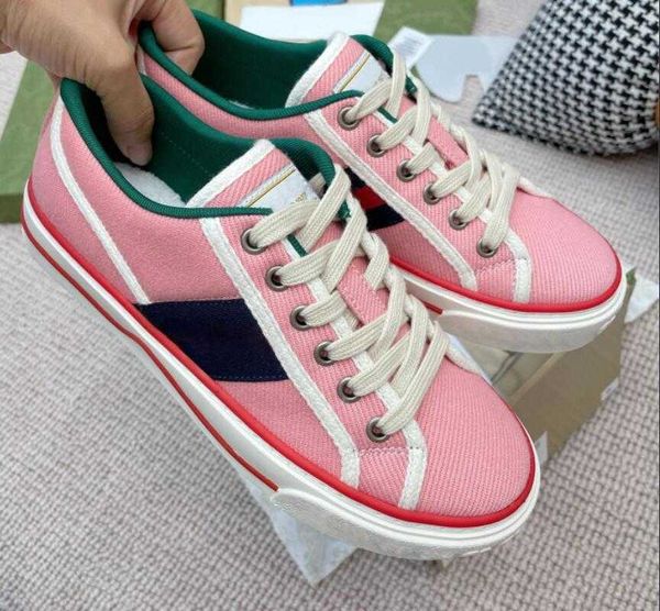

designers tennis 1977 sneaker canvas luxurys shoe beige blue washed jacquard denim women shoes rubber sole embroidered vintage casual, Black