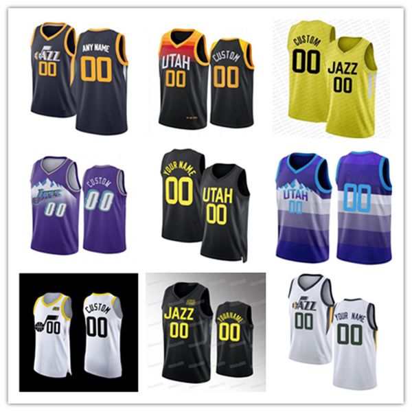 

mens womens youth utah''jazz''custom 30 ochai agbaji 33 johnny juzang 00clarkson john 12 stockton karl 32 malone basketb, Black;red