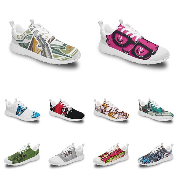 

men women custom sports shoes anime cartoon animal design diy word black white blue red colorful outdoor mens trainer 169