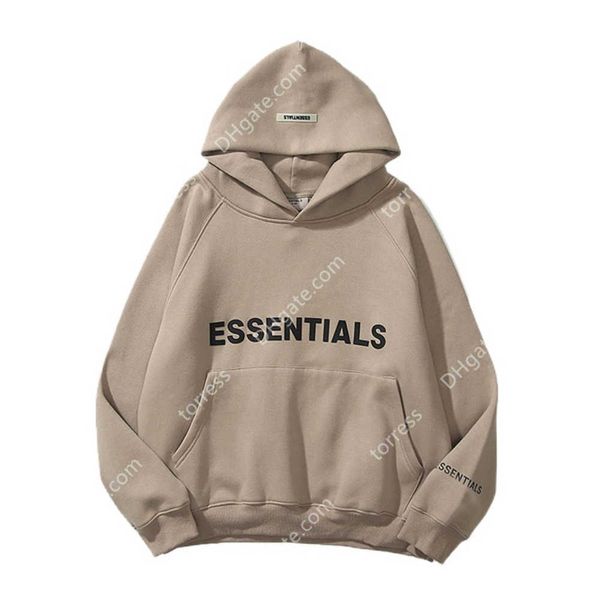 

essentials men's and women's sweatshirt reflective letter printed fleece super dalian hoodie fashion hip hop street sweat, Black