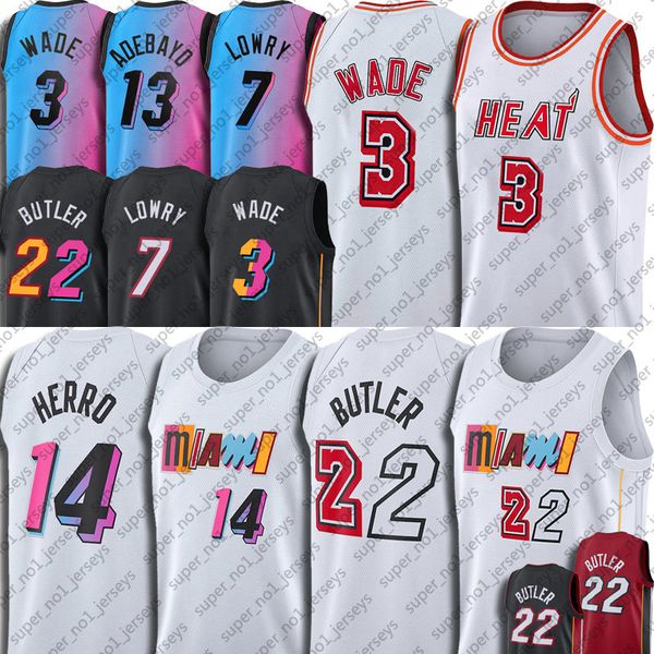 

jimmy butler dwyane wade basketball jersey tyler herro bam adebayo kyle lowry 3 13 7 jerseys 2022 city, Black;red
