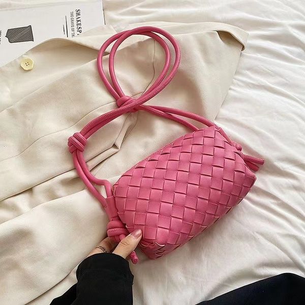 

5aaaaa brand designer bags loop woven bag camera bag mini jodie cloud hobo fashion handbag leather shoulder wallet 18x11cm, Red;black
