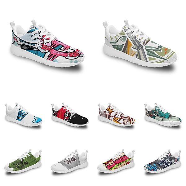 

men women custom sports shoes anime cartoon animal design diy word black white blue red colorful outdoor mens trainer 247