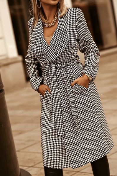 

women's wool blends winter warm women's trench coat fashion lace up long sleeve solid black coats female autumn elegant casual lad