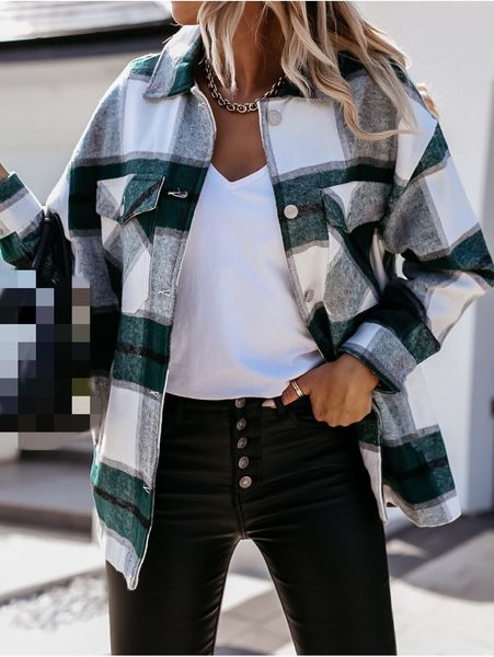 

women's jackets spring plaid women's shirt coat casual long sleeve loose elegant jacket female autumn fashion office lady outerwea, Black;brown