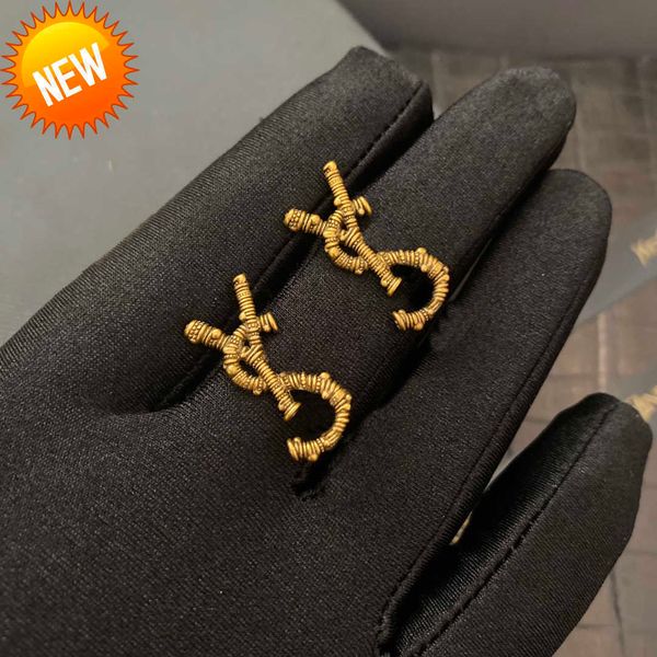 

designer earring love earrings for woman brand simple letters y gold 925 silver diamond ring lady earrings jewelry ear stud, Golden;silver
