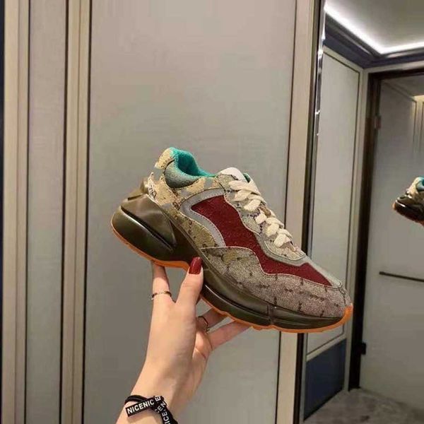 

2022 progettista lady casual shoes 100% leather womens sneaker letters lace-up lusso woman fashion platform new men size 36-45 mkjjj0002 asd, Red;white