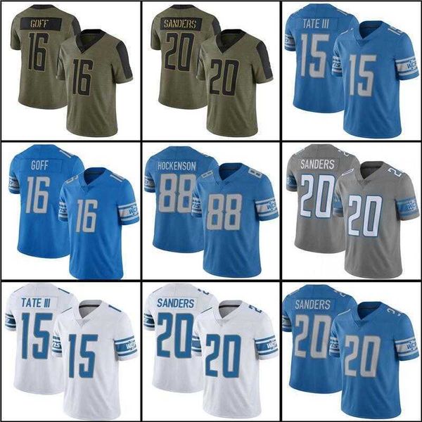 

jersey 88 t.j. hockenson 32 d'andre swift 16 jared goff football''nfl''jersey 14 st. brown barry sanders billy sims, Black;red