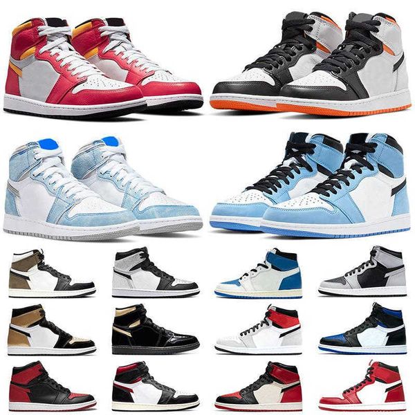 

jumpman 1 1s basketball shoes men women sneakers for running outdoor sports shoes high og university blue silver royal toe black grey unc