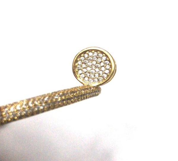 

fashion cuff bracelet women 18k gold plated love bangle full diamond bracelets jewelry for gift 165cm without box5350909, White